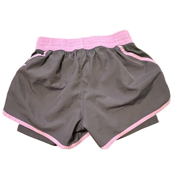 Champion Duo Dry women's gray running shorts, pink trim sz. Small - Picture 2 of 3